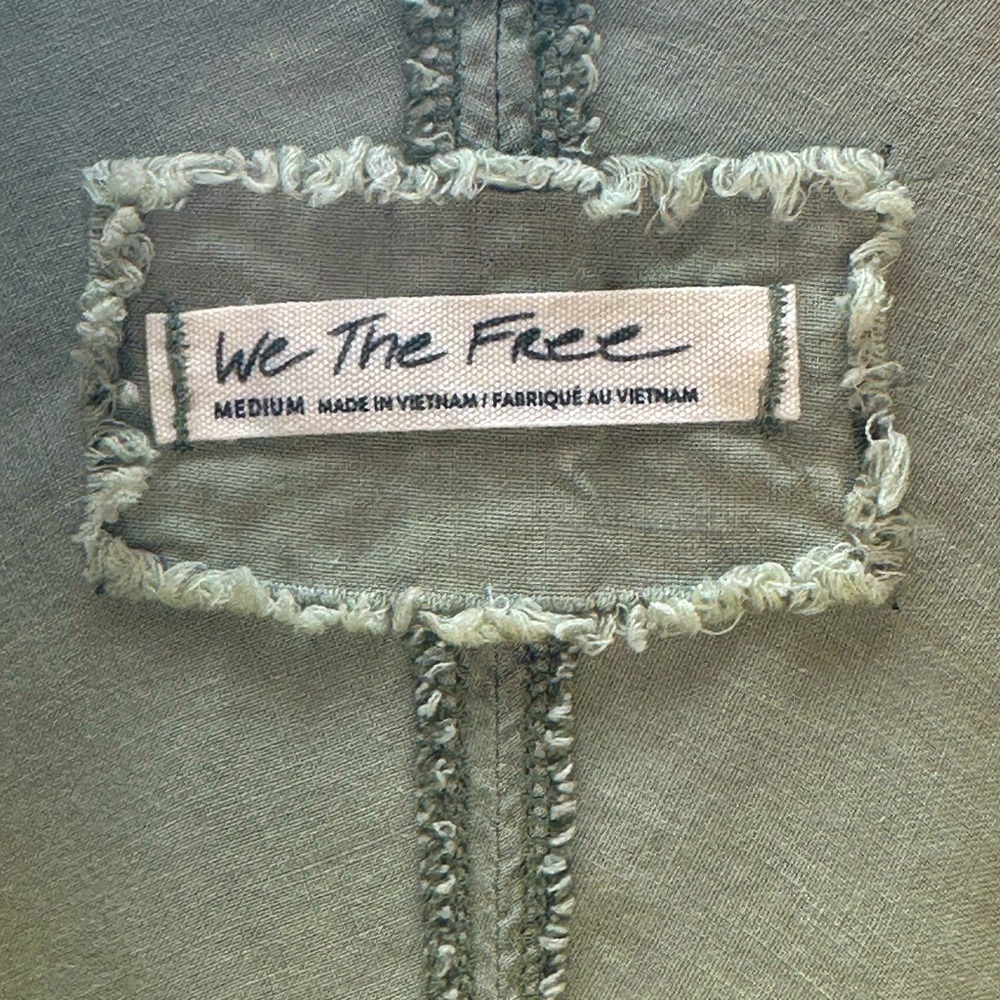 We The Free Sage Linen/Viscose Button Down Collared Shirt | Size Medium - Picture 6 of 10